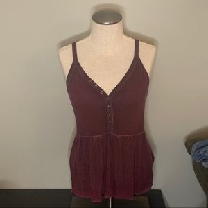 American Eagle maroon tank babydoll top size S